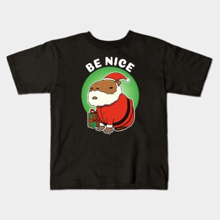 Be Nice Capybara Christmas Kids T-Shirt